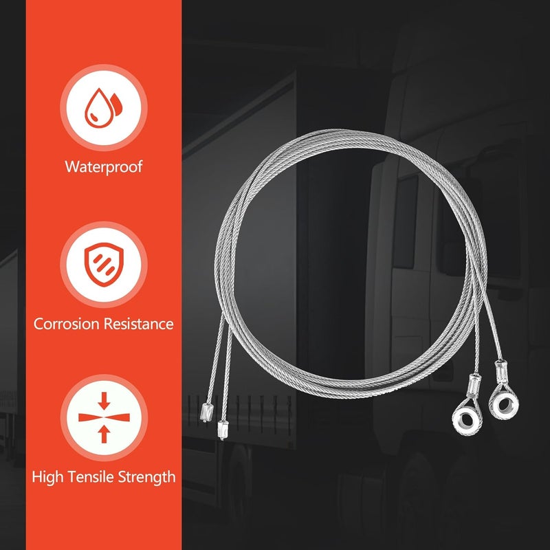 CULMKARI Cable Wire Fits Most Trailer Ramp Door Enclosed Cargo Trailer Ramp Door Spring Cable Wire - 150 Inch Long (2-Pack) - Image 3